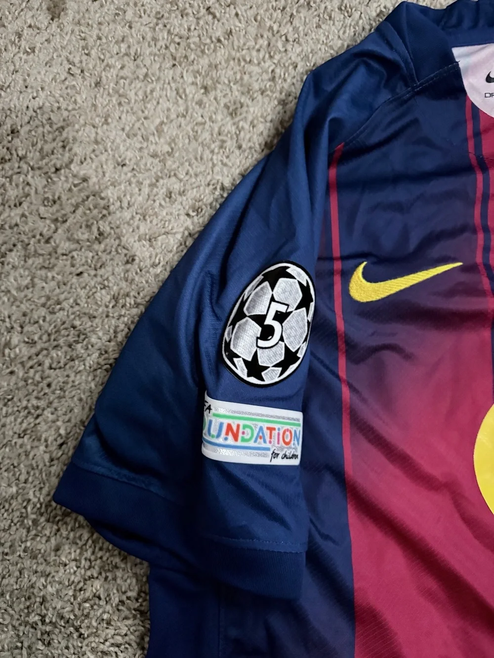Nike Blue and Burgundy Dri-FIT Soccer Jersey
